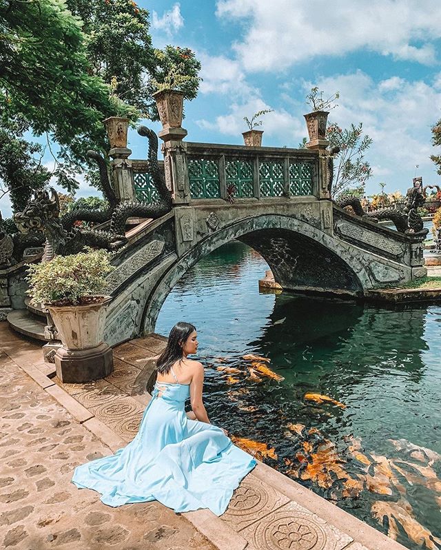 Beautiful water garden in East Bali