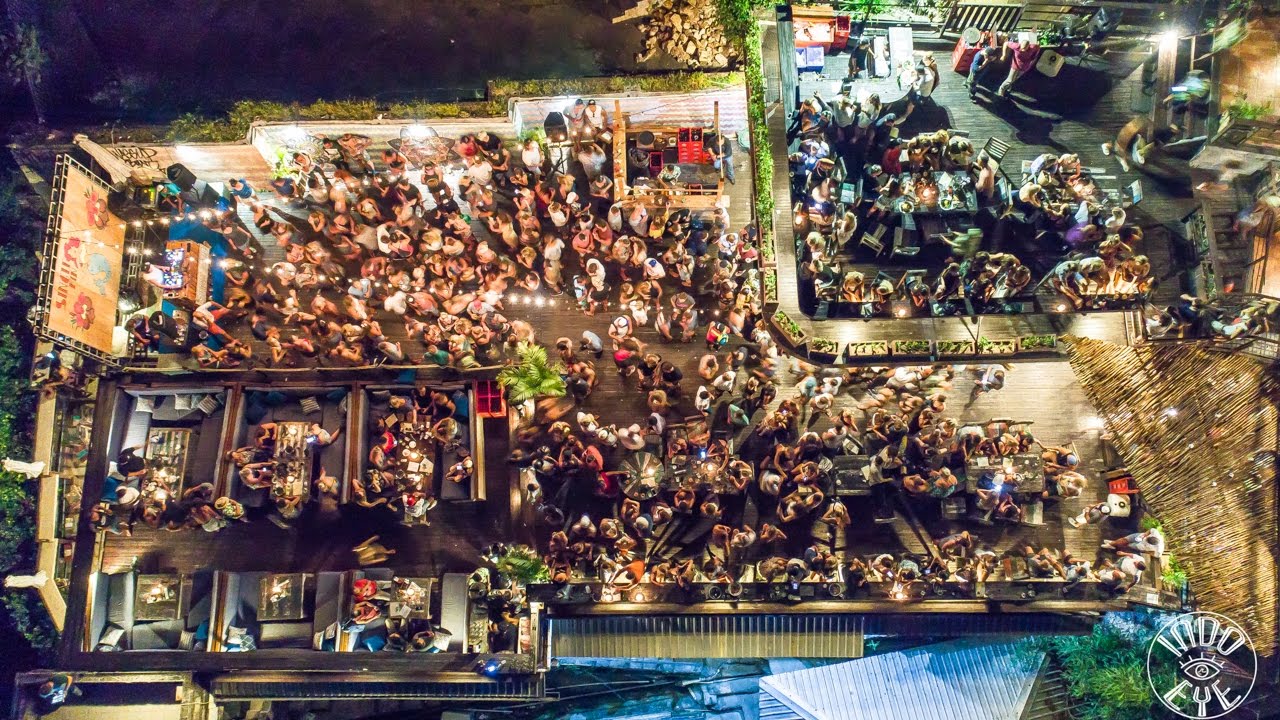 Single Fin Bali Sunday Night BIG PARTY from Drone by Indo Eye